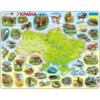 Пазлы Larsen Карта Украины - животный мир