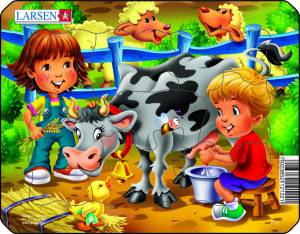 Пазли Larsen Ферма Діти і корова серія Міні Z11-3